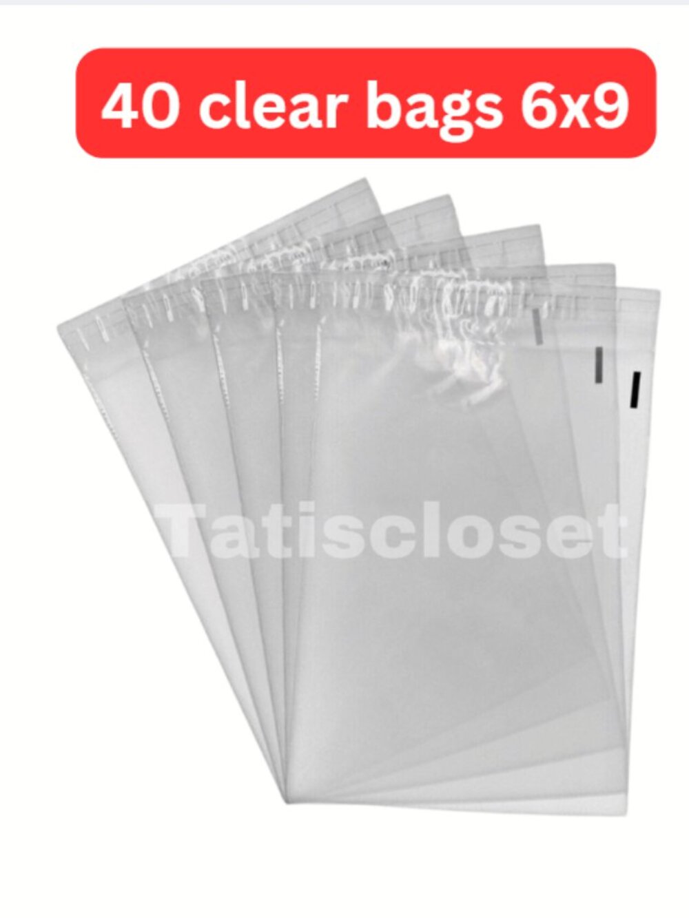 40 Clear storage self seal poly bags size 6x9